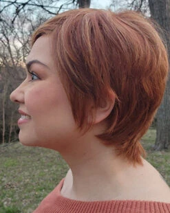 Billie Wig By Envy | Human Hair/Synthetic Blend -Envy Sales BilliebyEnvyLighterRed2Side