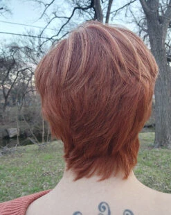 Billie Wig By Envy | Human Hair/Synthetic Blend -Envy Sales BilliebyEnvyLighterRed4Back