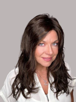 Arrow Wig By Ellen Wille | Mono Part -Envy Sales ELLENWILLEARROWChocolateRootedFront