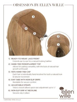 Obsession Wig By Ellen Wille | Mono Top -Envy Sales EWOBSESS Cap Details