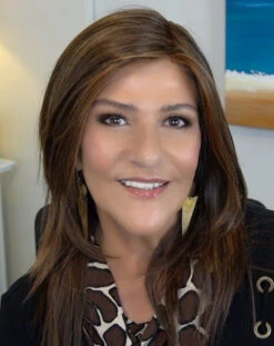 Ava Wig By Envy | Mono Part | Human Hair | Synthetic Blend -Envy Sales EnvyAvaChocolateCaramel