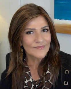 Ava Wig By Envy | Mono Part | Human Hair | Synthetic Blend -Envy Sales EnvyAvaChocolateCaramel2