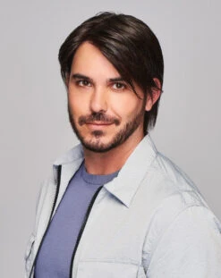 Sharp Men's Wig By HIM | Mono Top | Human Hair Blend -Envy Sales HIM Sharp Model2 Styled Front2