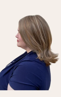 Lisa Wig By Envy | Human Hair/Synthetic Blend -Envy Sales Lisa Envy DarkerBlonde Left