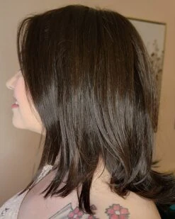 Lisa Wig By Envy | Human Hair/Synthetic Blend -Envy Sales LisabyEnvyDarkBrownSide