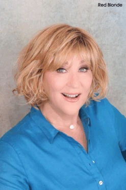 Trendy Wig By Toni Brattin | Heat-Friendly Synthetic -Envy Sales cTrendyRedBlondeTBfront