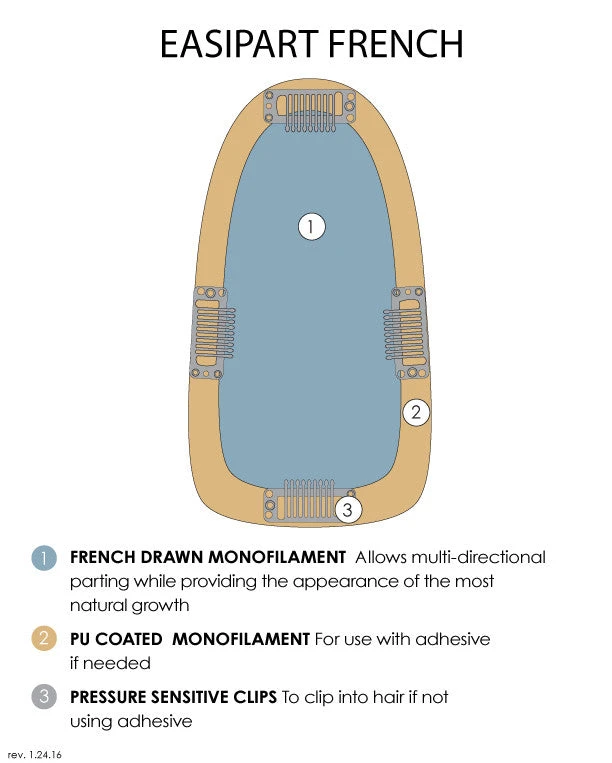 EasiPart Topper French 8" | Remy Human Hair | Renau Exclusive 5 EasiPart Topper French 8" | Remy Human Hair | Renau Exclusive - Image 5