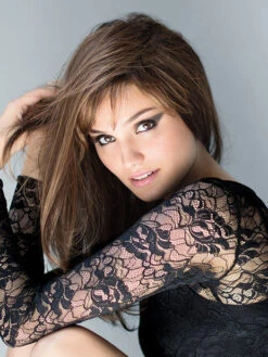 Carrie Wig By Ellen Wille | Mono Crown -Envy Sales ewcarrie 01 lg Chocolate Mix