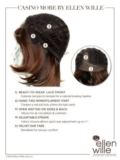 Casino More Wig By Ellen Wille | Mono Part -Envy Sales ewcasinomore cap